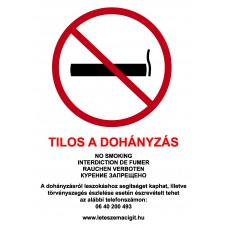 Piktogram + felirat - Tilos a dohányzás! - többnyelvű